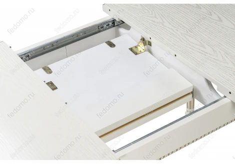 Деревянный стол Woodville Леджер слоновая кость / патина золото 438346