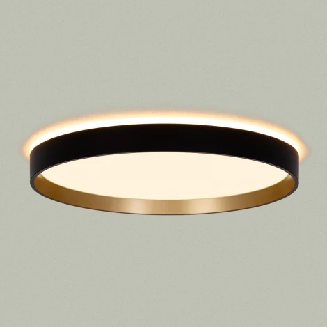 Настенно-потолочный светодиодный светильник IP40 Citilux Etalon CL750321R Черный+Золото с пультом и RGB подсветкой