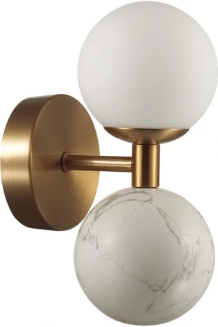 Бра Odeon Light Lolla 4359/6WL под латунь/металл/стекло/белый мрамор IP20 LED 1*6W 3000K 220V (шарики)