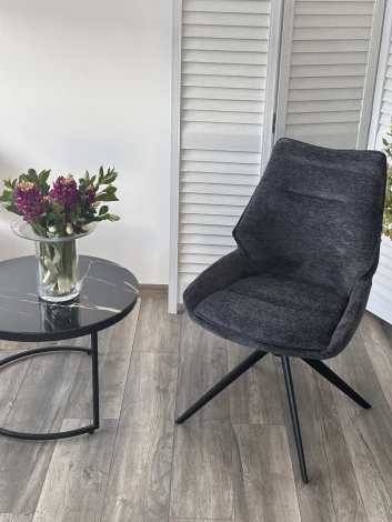 Стул M-City OLAF 360 град. поворот. RAVEN18 Серый, ткань / Черный