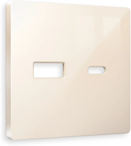 Лицевая панель Ambrella Volt ALFA (Бежевый глянец) для розетки 2USB тип A+C QUANT AP3110