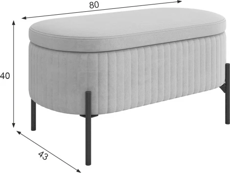 Пуф Винни Mebelson (ДСП,Велюр/Серый,Бежевый) арт.173754,2173