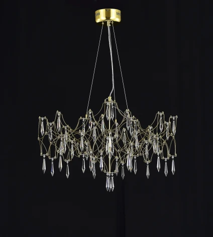 Подвесная люстра светодиодная с пультом и хрустальными подвесками Asfour MyFar Ileria MR2653-57P-76AP