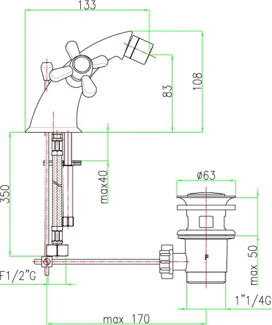 Смеситель Fiore Margot 26ZZ0632 для биде
