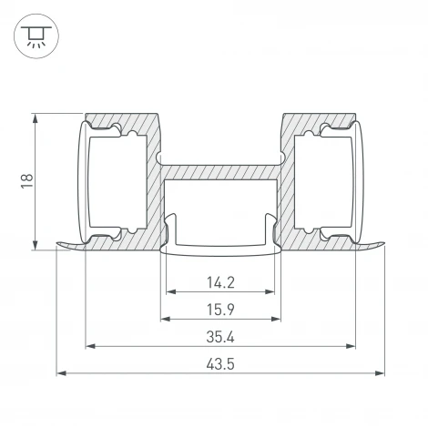 Профиль ARH-TRI-D-2000 ANOD (Алюминий) 018829 Arlight