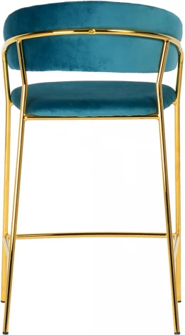 Комплект из 2-х стульев полубарных Turin бирюзовый с золотыми ножками Bradexhome арт.FR 0162P