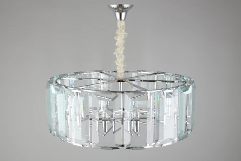 Подвесная люстра Omnilux Noventa OML-81513-10 (220V, хрусталь, на цепи, свеча, круглые)