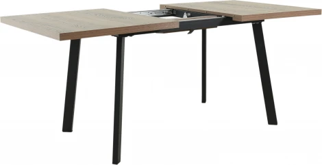 Стол Аврора Осло 140, Дуб гудзон шоколадный, Шамони/Чёрный
