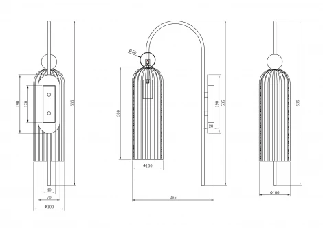 Бра Maytoni Antic MOD302WL-01GR (220V)