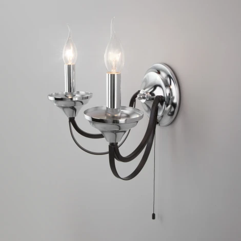 Умное бра Eurosvet Lazzaro 60098/2 хром (220V, выключатель, свеча)