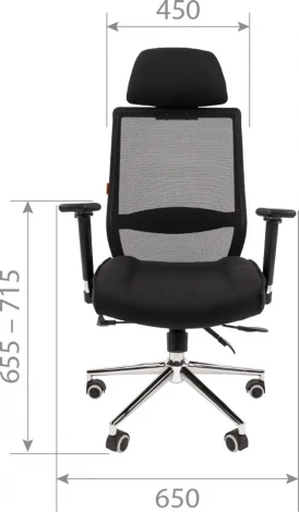 Компьютерное кресло CHAIRMAN 555 LUX (Металл,Ткань,Сетка/Черный)