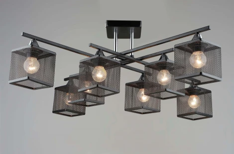 Потолочная люстра на штанге Мелодия Света SL1N SL8432-8 BK+CR 000066048