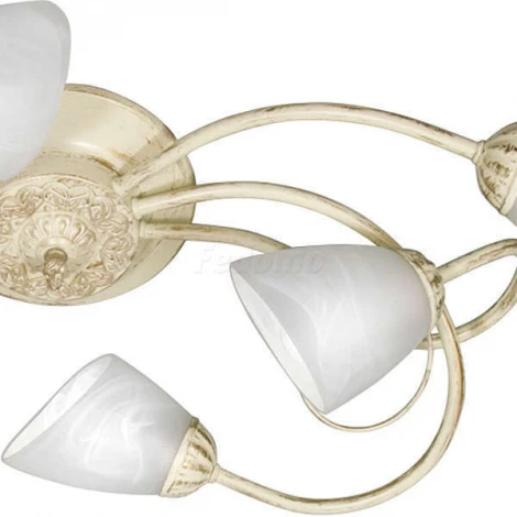 Люстра потолочная Day&Night, 6 плафонов, бежевый с золотом и белым