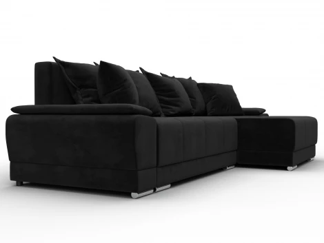 Диван угловой Лига-119 угол правый (ДСП,Брус,Фанера,ЛДС,Велюр/Черный) Лига Диванов 137094