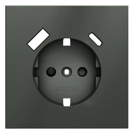 Накладка для розетки с заземлением и защитными шторками, с USB A+C Voltum S70 VLS001006 (титан)