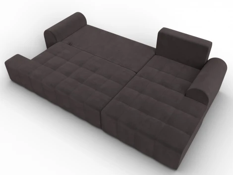 Диван угловой Лига-080 угол правый (ДСП/Пластик/Велюр/Коричневый) Лига Диванов 134749