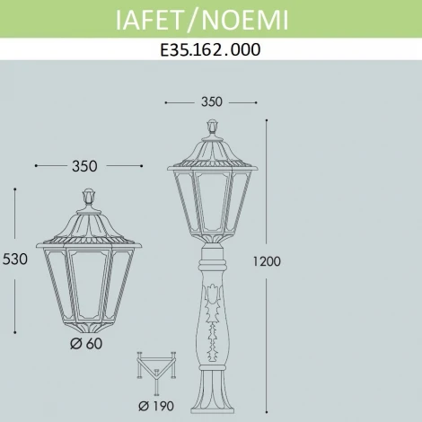 Наземный фонарь Fumagalli Noemi E35.162.000.VXH27 (220V, IP55)