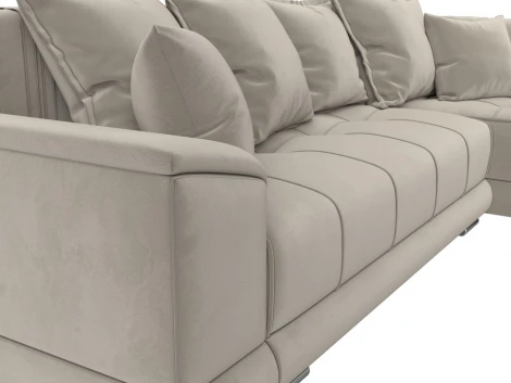 Диван угловой НордСтар правый угол (Бежевый/Микровельвет) Лига Диванов арт.121113