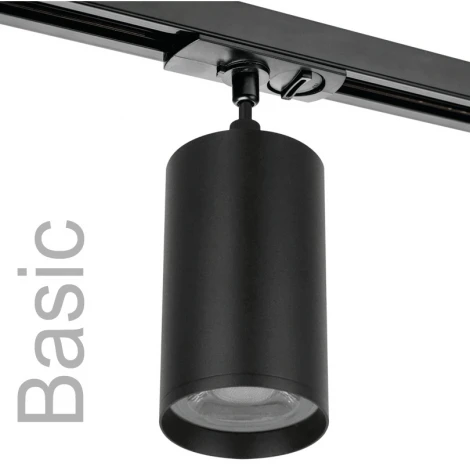 Трековый светильник однофазный Wolta WTL-GU10/03B под лампу GU10 черный BASIC