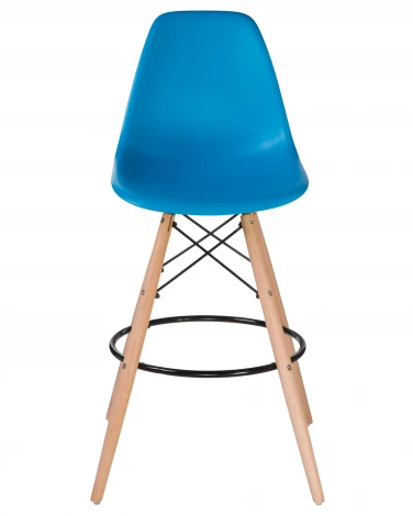 Стул барный DSW BAR (ножки светлый бук, цвет сиденья голубой (BE-02))