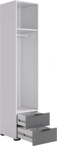 Зефир Шкаф однодверный 107.01 Mebelson (ЛДСП,ПВХ,МДФ,Металл/Светлое дерево,Серый) арт.UL.107-M.103.01.3263