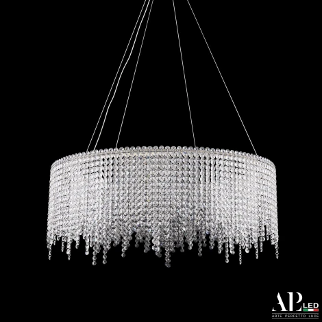 Подвесная люстра светодиодная APL LED Sicilia SH02.73.B.Ni.4000 (220V, хрусталь, на тросе)
