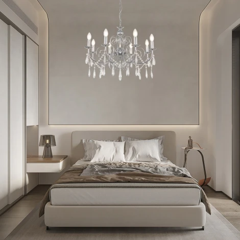 Подвесная люстра Arte Milano AM345620 345620/8 CR (220V, подвески, на цепи, подсвечник, свеча)