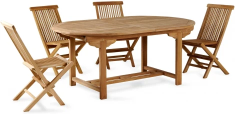 Стол овальный раздвижной Nairobi (Массив тика/Бежевый) ОГОГО Обстановочка! арт.889248