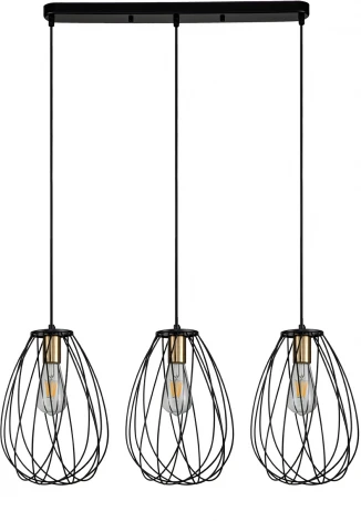 Подвесной светильник Barrie 10180/3S E27*60W Black/Brass (220V, на проводе)