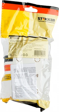 Розетка двойная без заземления (белый) Stekker София 49303