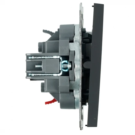 Выключатель одноклавишный (черный уголь, soft touch) Stekker Эмили 50246