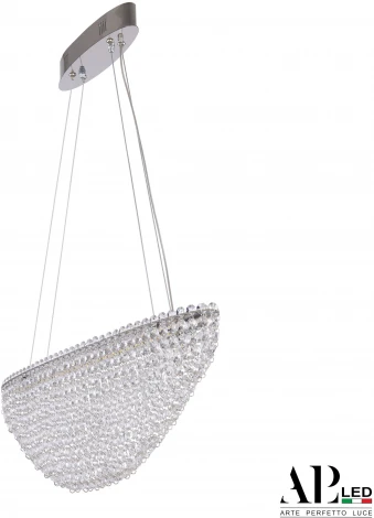 Подвесная люстра светодиодная APL LED Sicilia SH505.0.60.A.Ni.4000 (220V, хрусталь, на тросе)