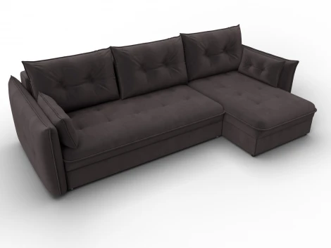 Диван угловой Лига-100 НПБ угол универсальный (ДСП,Фанера/Пластик/Велюр/Коричневый) Лига Диванов 133682