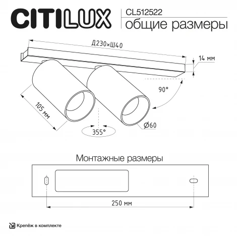 Настенно-потолочный спот Citilux Axel CL512522 Латунь