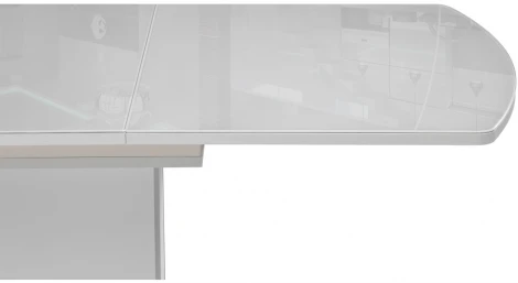 Стол на тумбе Woodville Палмер 120(160)х80х75 белое стекло / белый 490090