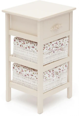 Тумба с 2 корзинами и ящиком Secret De Maison FANTASIE 3 ( mod. 4326 ) butter white (слоновая кость) (дерево павловния, мдф)