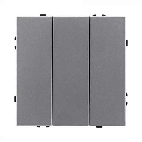 Выключатель трехклавишный (серый) Kollinger Eclipse EC-710GY