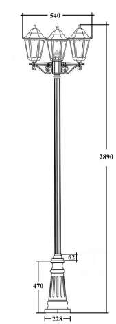Наземный фонарь Oasis Light PETERSBURG M 79810MB B2 Bl