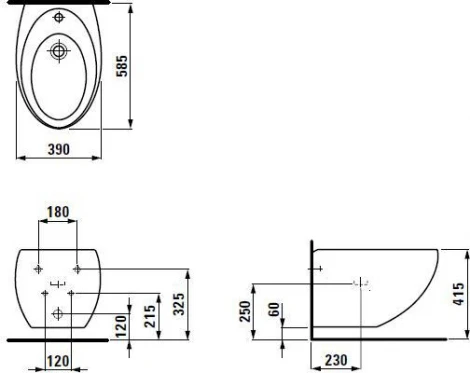Биде подвесное Laufen Alessi One 8.3097.1.400.304.1