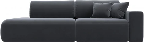 Диван прямой Лига-036 НПБ Модерн подлокотник справа (Серый/Велюр) Лига Диванов арт.121344