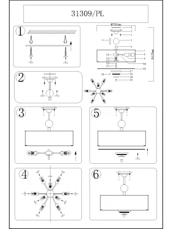 Потолочная люстра Newport 31300 31309/PL (220V, круглые)