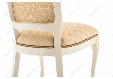 Стул Woodville Руджеро патина золото / бежевый комби 318603
