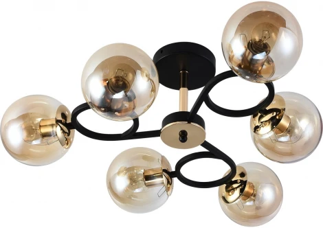 Потолочная люстра на штанге Reluce 01338-0.3-06 BK+FGD (220V, шар)