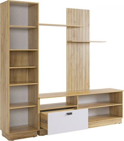 Гостиная "Моди К1", цвет дуб крафт золотой/белое дерево Mebelson (арт.MGM-K1МОДИ.2563)