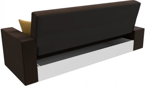 Диван-книжка Лига-020 стол слева (Коричневый,Желтый/Микровельвет) Лига Диванов арт.118505L