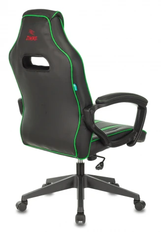 Кресло игровое Zombie A3 черный/зеленый эко.кожа крестовина пластик