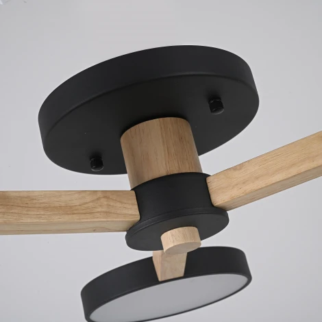 Потолочная люстра Wi-Fi на штанге Turna 3 Black By ImperiumLoft Turna01 (LED, 220V, голосовое управление, умный дом - Алиса)