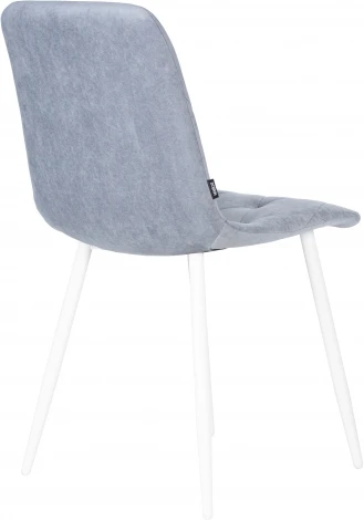 Стул обеденный DOBRIN CHILLY ROMBO (Серо-голубой Simple 26, основание белый) 006 ROMBO, цвет сиденья серо-голубой основания белый