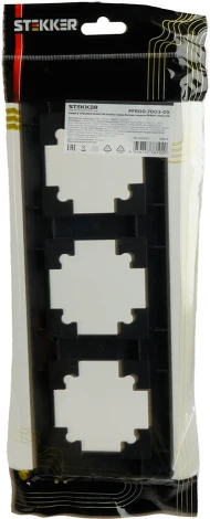 Рамка на 3 поста (черный) Stekker Катрин 39814