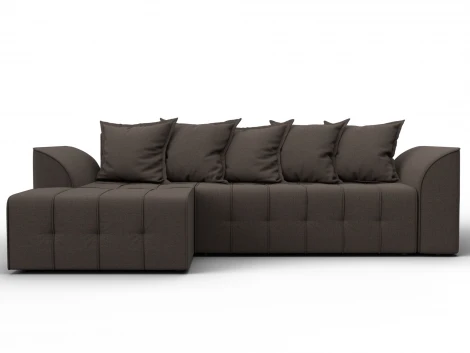 Диван угловой Лига-113 угол левый (ДСП,Рогожка/Коричневый) Лига Диванов 136703L